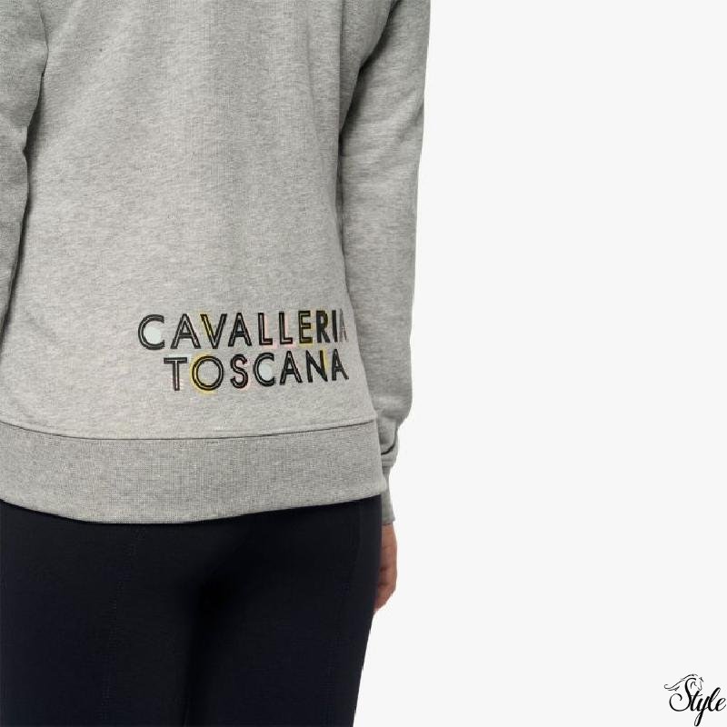 Cavalleria Toscana gyermek cipzáras pulóver Cotton Zip Grey Melange