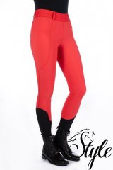 HKM teliszilikonos női lovagló leggings Aruba Red