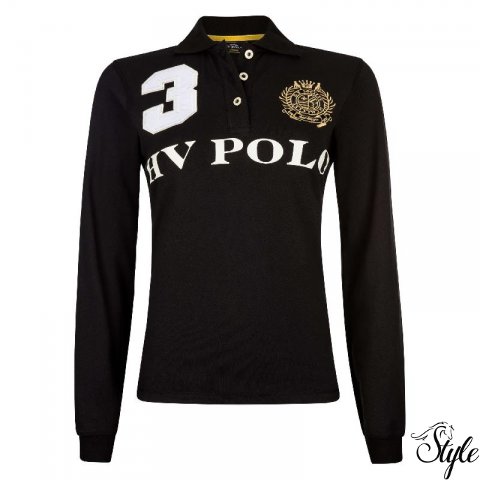 HV Polo hosszú ujjú női és gyermek póló Favouritas EQ Black