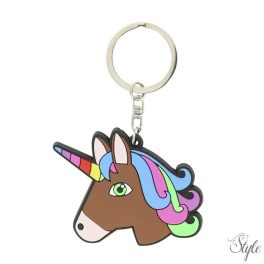 Equi Kids szilikon barna unikornis fej kulcstartó Licorne