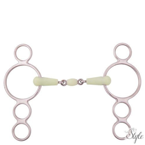 BR duplántört műanyag szájrészű pessoa zabla - 18 mm