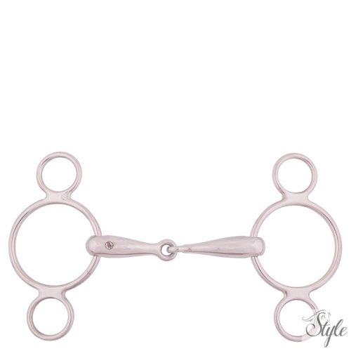 BR egyszertört három karikás pessoa zabla - 18 mm