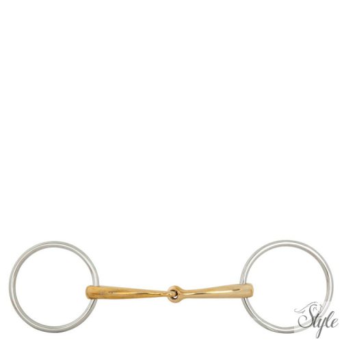 BR egyszertört réz csikózabla - 14 mm