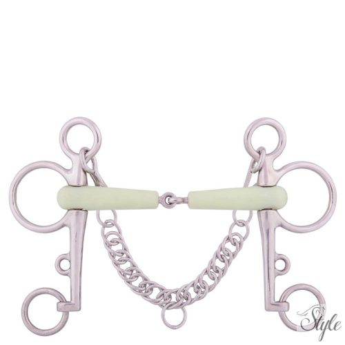 BR egyszertört almás pelham zabla - 18 mm