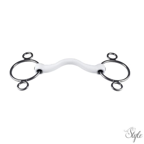 BR TRUST három karikás ívelt zabla - 20 mm