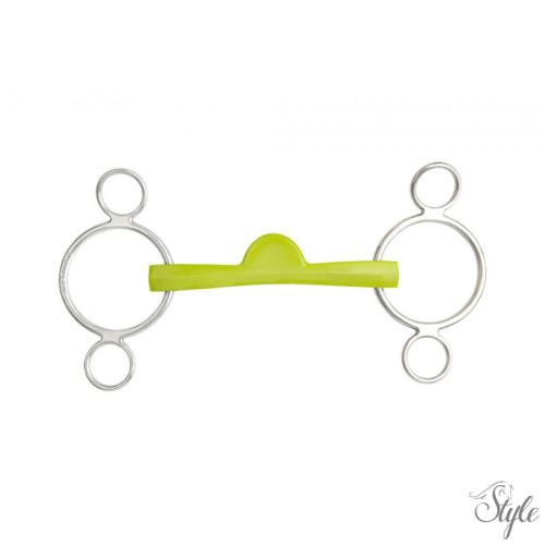 METALAB „Flexi Soft” állítható szájrészű 3 karikás zabla, félhold alakú szájrésszel