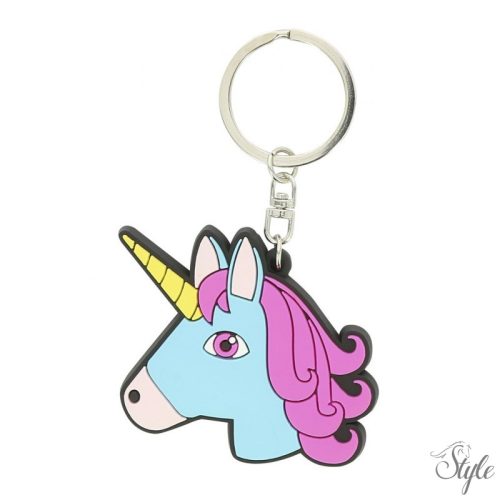 Equi Kids szilikon kék unikornis fej kulcstartó Licorne