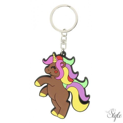 Equi Kids szilikon barna unikornis kulcstartó Licorne