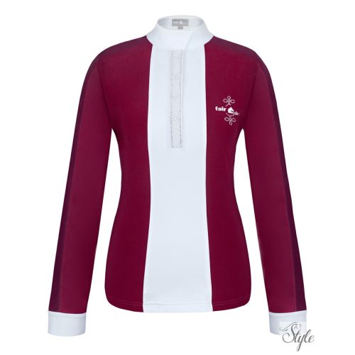 FAIR PLAY női hosszúujjú versenypóló Claire Pearl Burgundy