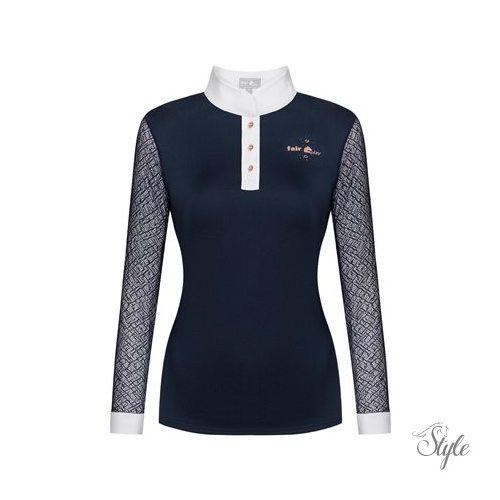 FAIR PLAY hosszú ujjú versenypóló Cecile Rosegold Navy