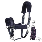 HARRYS HORSE Kötőfék szett vezetőszárral – Denici Cavalli Purple Passion Crystal