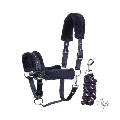 HARRYS HORSE Kötőfék szett vezetőszárral – Denici Cavalli Purple Passion Crystal