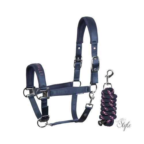 HARRYS HORSE Kötőfék szett vezetőszárral – Denici Cavalli Purple Passion Satin