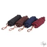 HARRYS HORSE Vezetőszár rózsaarany karabinerrel – 1,8 m