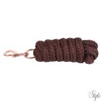 HARRYS HORSE Vezetőszár rózsaarany karabinerrel – 1,8 m