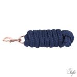 HARRYS HORSE Vezetőszár rózsaarany karabinerrel – 1,8 m