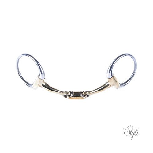 Harrys Horse duplántört sárgaréz oliv zabla - 13 mm