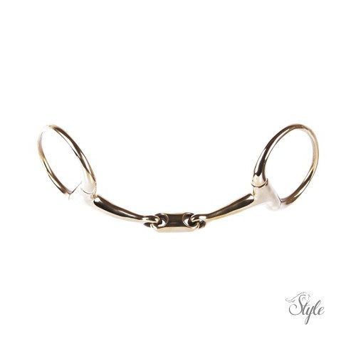 Harrys Horse Duplántört aranyozott réz zabla - 13 mm