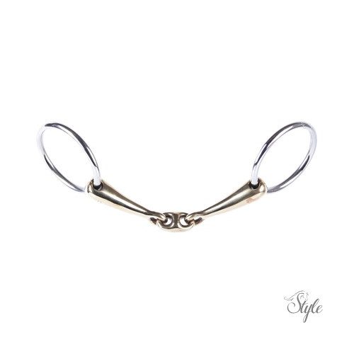 Harrys Horse sárgaréz duplántört zabla - 16 mm