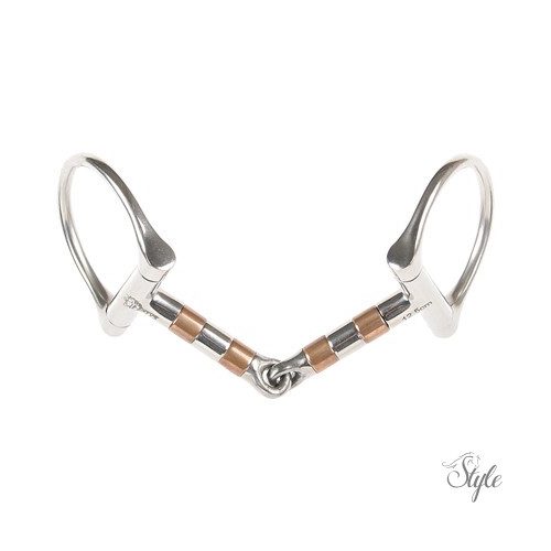 Harry Horse réz görgős D- karikás zabla - 13 mm