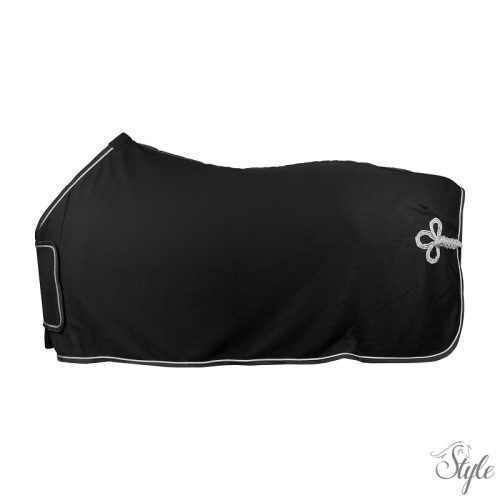 HORKA polár díszített takaró - fekete