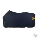 HORKA polár díszített takaró - sötétkék