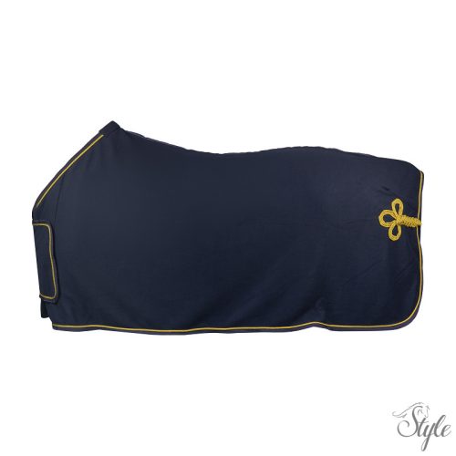 HORKA polár díszített takaró - sötétkék