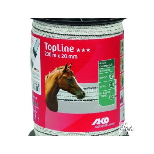 TOPLINE villanypásztor szalag 200m, 6 szállal