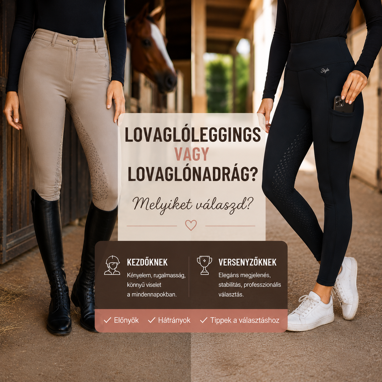 Lovaglóleggings vagy lovaglónadrág? – melyiket válaszd?